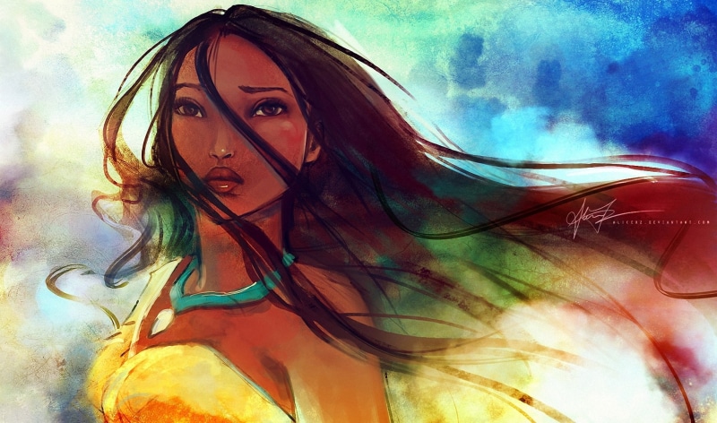 the wind, young women, digital composite, lifestyles, real people, portrait, moana, long hair, beautiful woman, painting, hairstyle, looking at camera