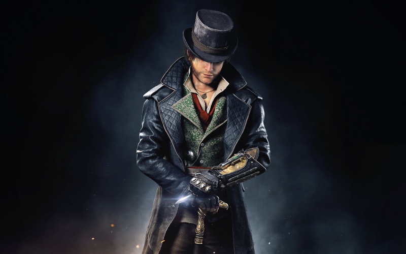 Assassins Creed: Syndicate, character, studio Shot, Cane, coat, Cloak, Hat, weapon, adult, fashion, Syndicate, men, jacket, Jacob Fry, dark