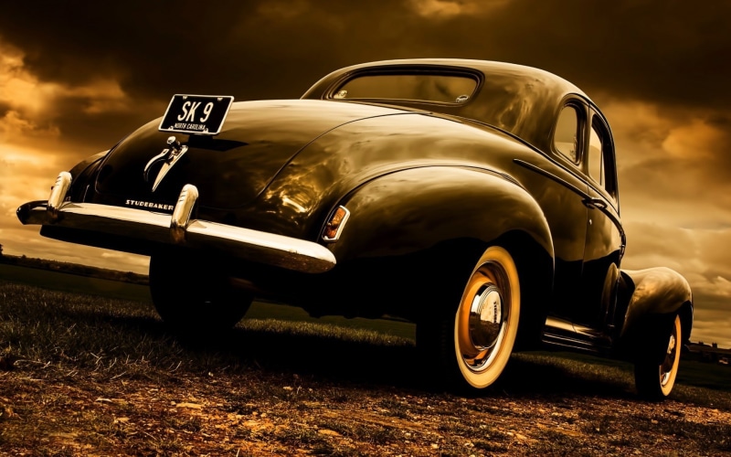 1080P, retro, black, vintage cars, old cars, retro cars, studebaker