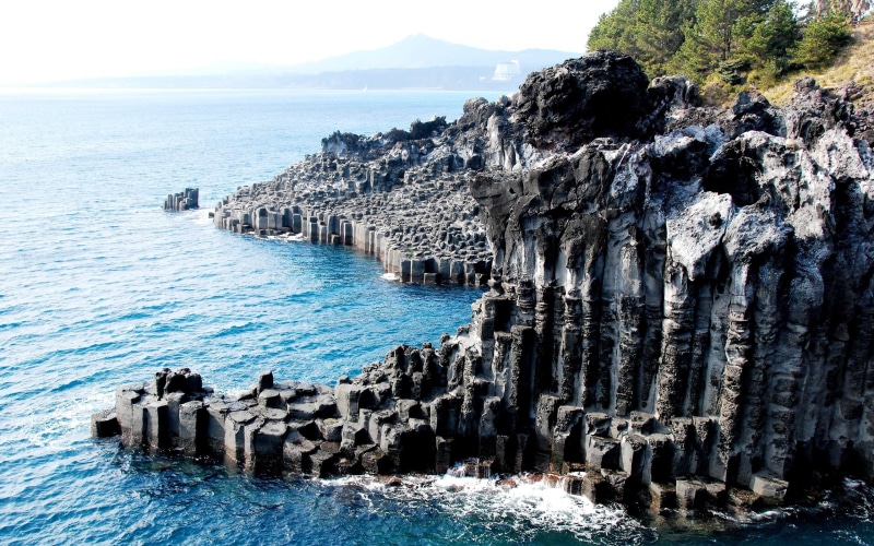 rock - object, photo, water, no people, island, nature, life, land, sky, korea, day, stack rock, rock formation, outdoors, jeju, rocky coastline