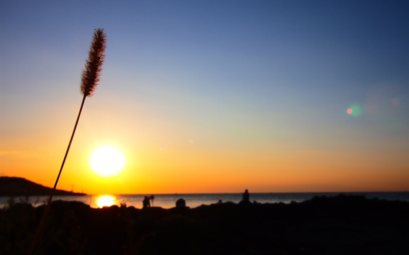 sun, sky, island, beauty in nature, orange color, tranquil scene, korea, no people, scenics - nature, silhouette, sunlight, copy space, sunset