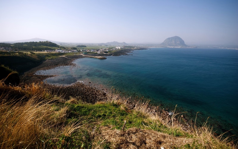 no people, beauty in nature, environment, life, jeju, bay, tranquil scene, 2K, non-urban scene, sea, beach, outdoors, travel destinations, land, tranquility