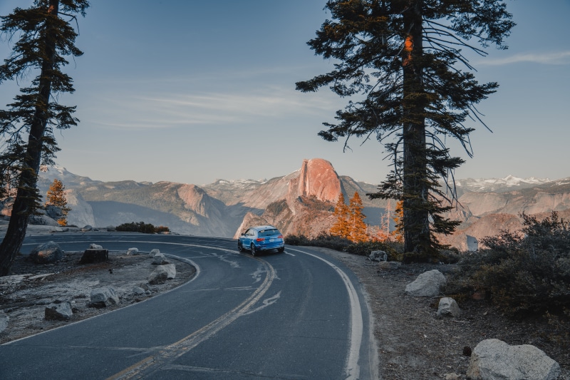 travel, wander, dividing line, explore, motor vehicle, mode of transportation, glacier point, outdoors, direction, 8K, the way forward, adventure, yosemite