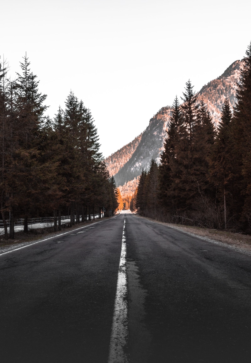 color Image, light, no People, sky, mountain, blue, nature, travel, canada, road, 5K, trees, beauty In Nature, perspective, journey, street, outdoors