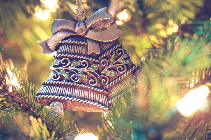 gift, bells, christmas Decoration, decoration, art and craft, plant, christmas, tree, hanging, close-up, holiday - event, nature, holiday, gold Colored