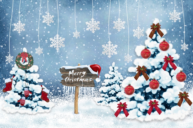 new year, 5K, ornaments, card, new, snowflakes, trees, christmas trees, christmas, year