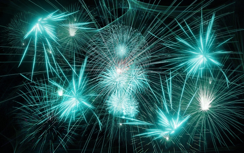 shiny, rocket, event, firework, backgrounds, pyrotechnics, sylvester, eve, teal, arts culture and entertainment, illuminated, motion, night, new years day