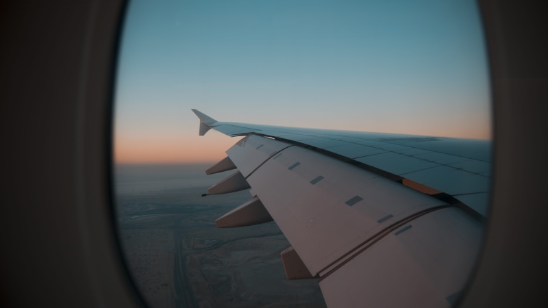 left, horizon, engine, dubai, passenger, sunset, transportation, commercial Airplane, travel, airplane wing, technology, airplane, business Travel, space