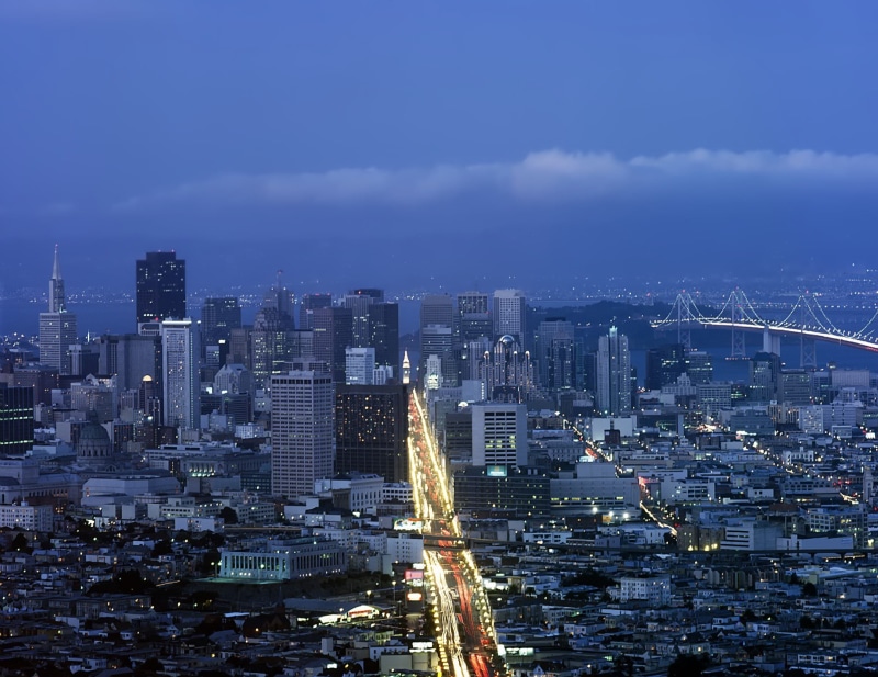 photography, built structure, san francisco, water, no people, street, modern, lights, harbor, downtown district, buildings, outside, cityscape, urban skyline