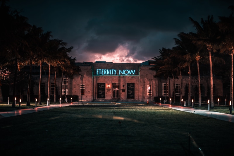 text, 5K, night, afterlife, building exterior, architectural column, alive, the past, city, building, foreshadowing, fear, hell, pearly gates, lights