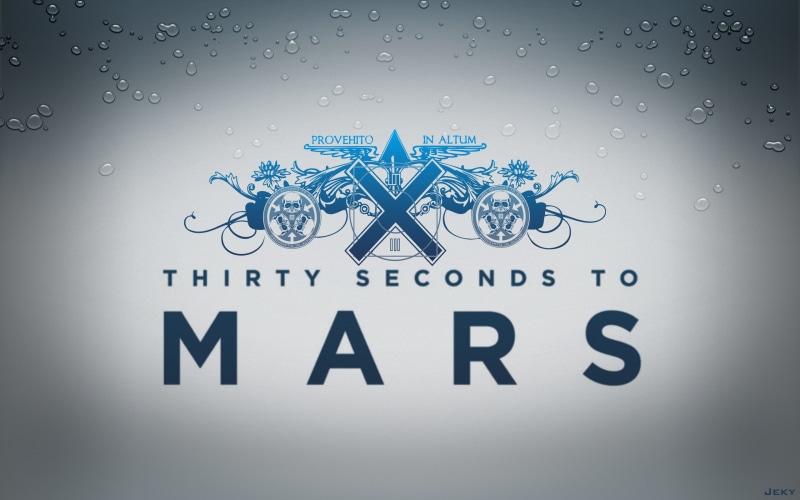 communication, design, text, music, abstract, no people, Jared Leto, thirty, capital letter, indoors, blue, colored background, symbol, screenshot, 30 seconds to mars