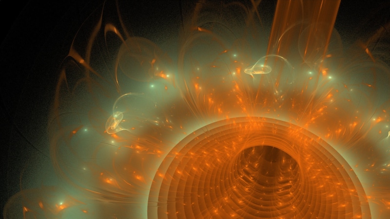 architecture, science, gold colored, illustration, tunnel, motion, abstract, long exposure, black background, mathematics, no people, digital composite