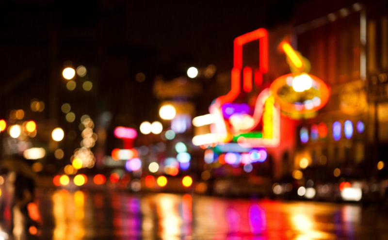 Aero, Bokeh, defocused, city life, Tennessee, Abstract, Colorful, night, no people, City, Broadway, outdoors, multi colored, Lights, city street
