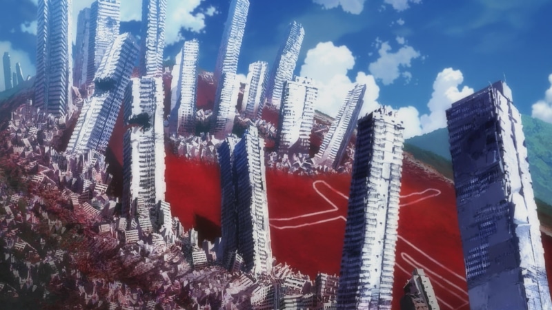 Neon Genesis Evangelion, blood, angel, anime, city, 2K