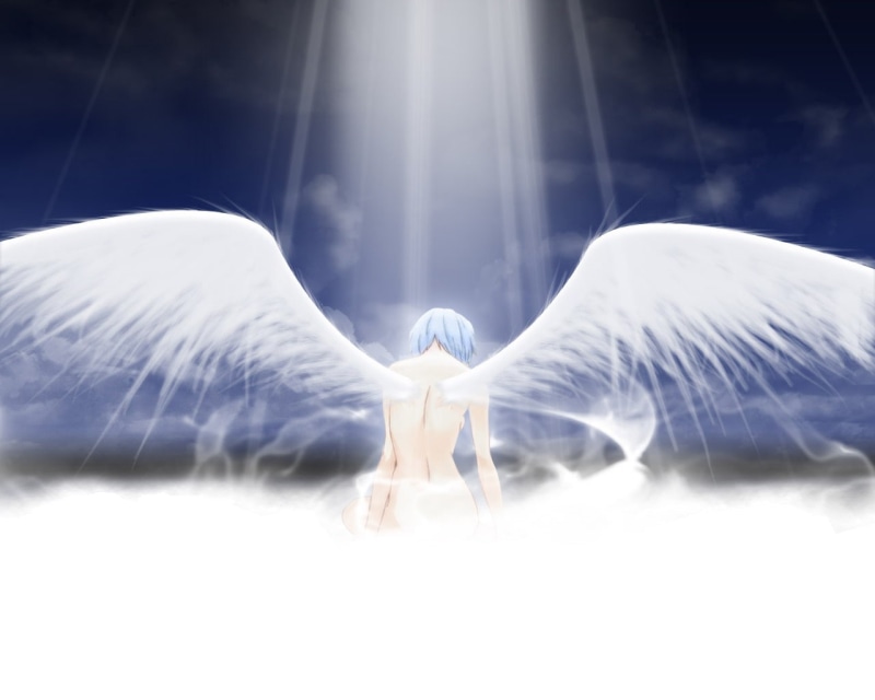 hd, ayanami, angel, x, evangelion, short, art, girls, blue, 720P, ayanami rei, neon, rei, hair, genesis, anime, wallpa, wings