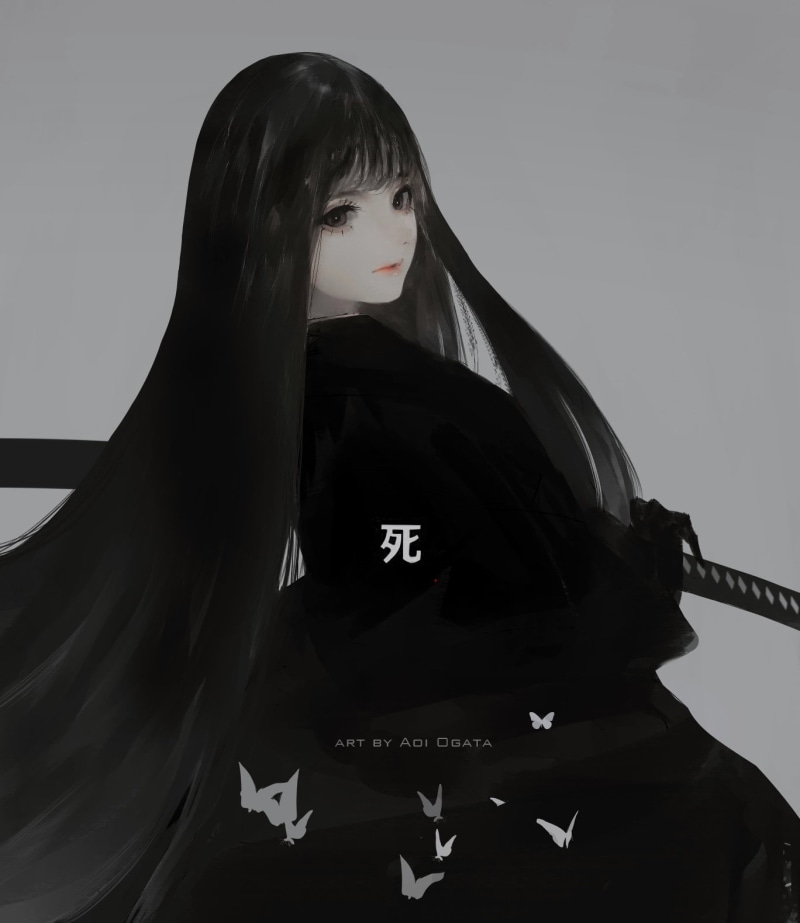 anime girls, Aoi Ogata, original characters, simple background, 720P, anime
