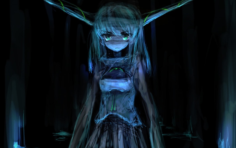 horns, op center, green, blue, 720P, hair, eyes, lm7, original