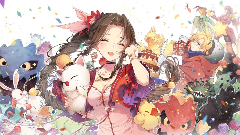 Chocobo (Final Fantasy), Final Fantasy VII, Moogle (Final Fantasy), Aerith Gainsborough, Cloud Strife, Final Fantasy, 1080P