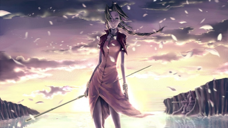 1080P, women, aerith, final, vii, gainsborough, video, aeris, games, fantasy