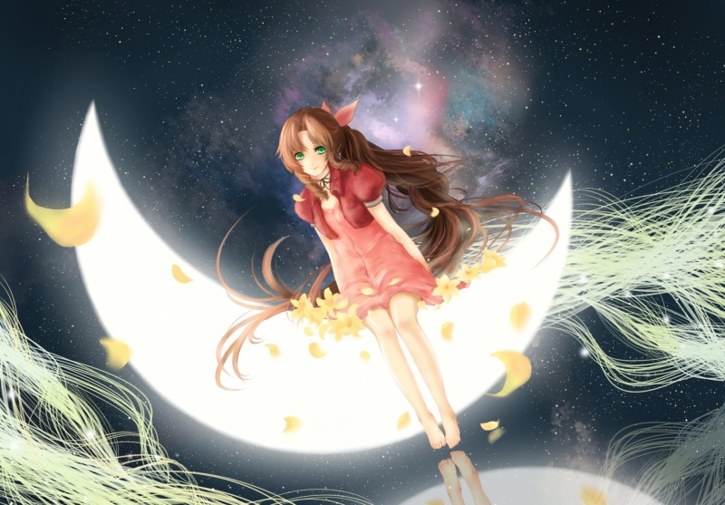 Final Fantasy, Final Fantasy VII, 1080P, Aerith Gainsborough, Moon