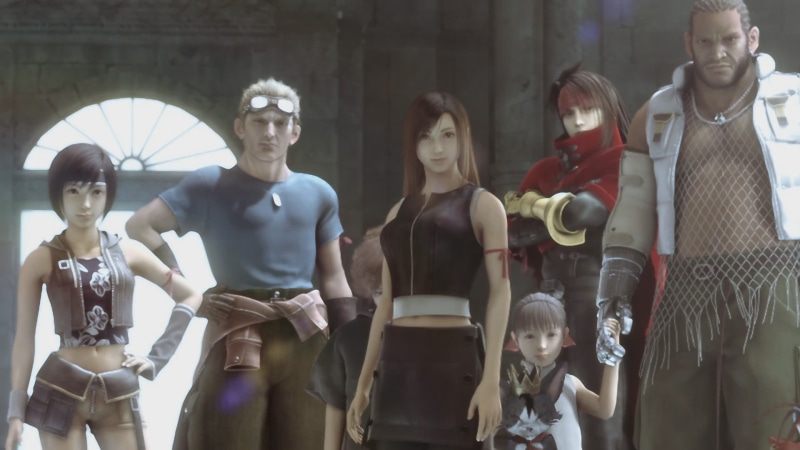 Vincent Valentine, retail display, movies, retail, human representation, Barret Wallace, craft, Yuffie Kisaragi, Tifa Lockhart, indoors, arts culture and entertainment