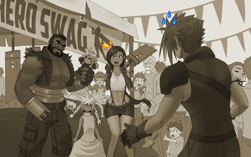 Tifa Lockhart, Barret Wallace, Final Fantasy VII, Final Fantasy, 2K, Cloud Strife
