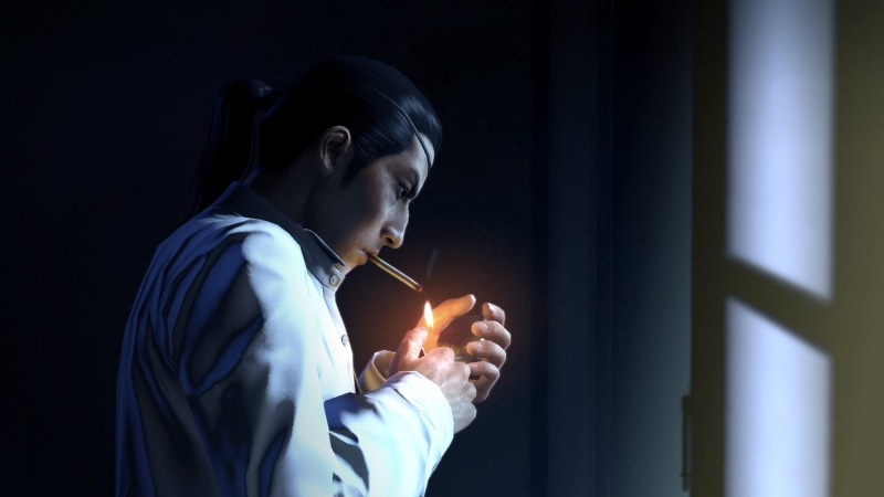 white shirt, Yakuza 0, ponytail, yakuza, window, black hair, Japan, Sega, smoke, Japanese, Goro Majima, eyepatches, screen shot, smoking, video games, 1080P