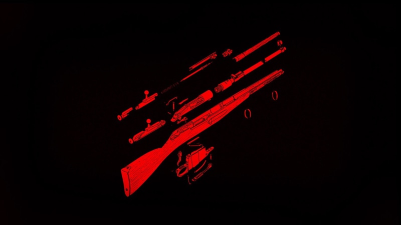 single object, no people, Mosin-Nagant, close-up, motion, business, black background, red, black, illuminated, night, transportation, Bolt action rifle