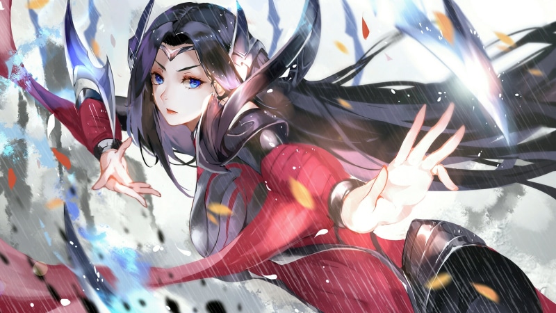rain, wet, League of Legends, Irelia, video games, 4K