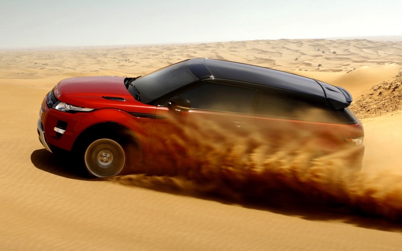 1080P, desert, red, Ewok, Coupe, Range Rover, sand, Evoque, Land Rover, the sky, crossover