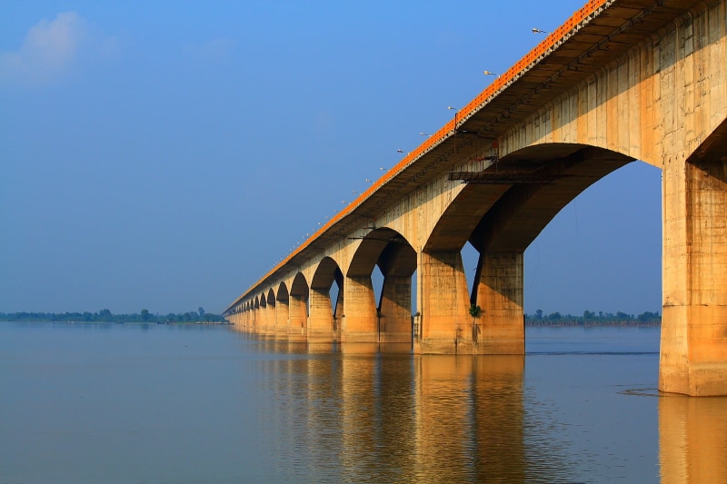 Canon  EOS  450D, Gandhi, Canon EF-S, River, architecture, body of water, f/3.5, Bihar, 720P, Patna, body, photo, Bridges, India, Setu, bridge - Man Made Structure