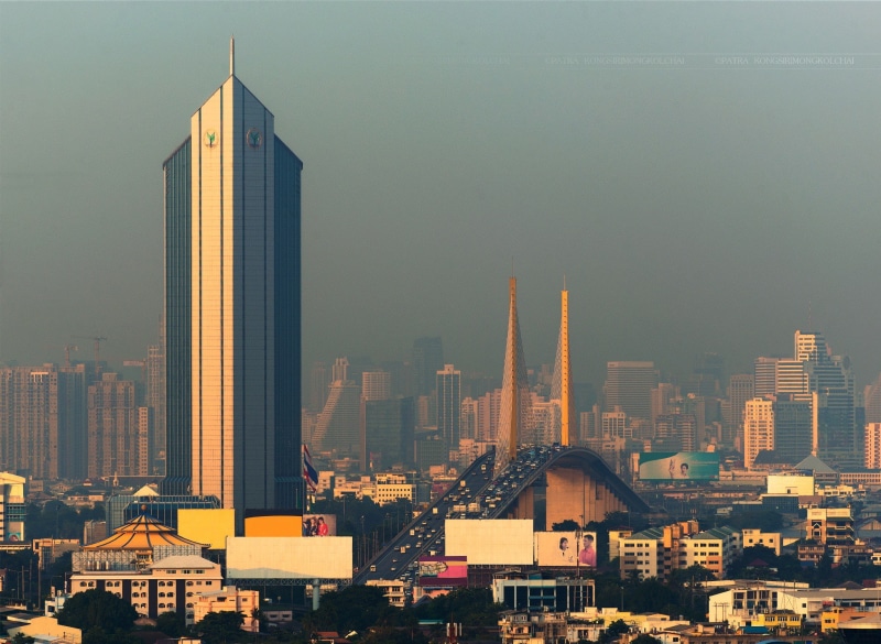 Buildings, Thailand, 1080P, skyscaper, architecture, cityscape, Sunset, Bangkok, golden hour