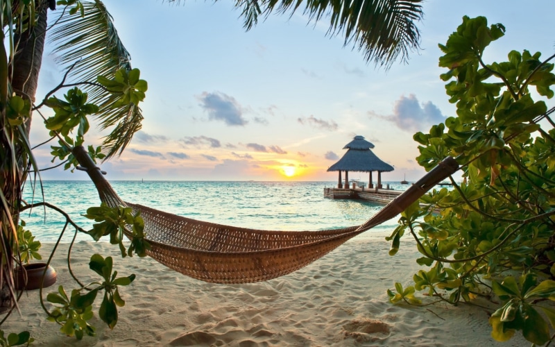 Sea, Ocean, paradise, 720P, beach, sunshine, SummerTime, summer, hammock, palms, vacation, tropical