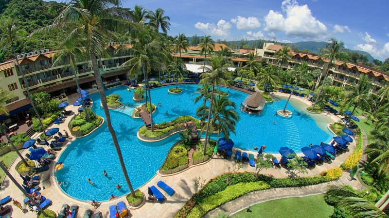 phuket, sunlight, swimming pool, leisure, cloud - sky, built structure, asia, arts culture and entertainment, no people, resort, tropics, nautical vessel