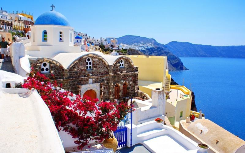 blue, summer, building exterior, town, building, landscape photography, house, aegean, travel destinations, Santorini, sky, greek, day, travel, architecture