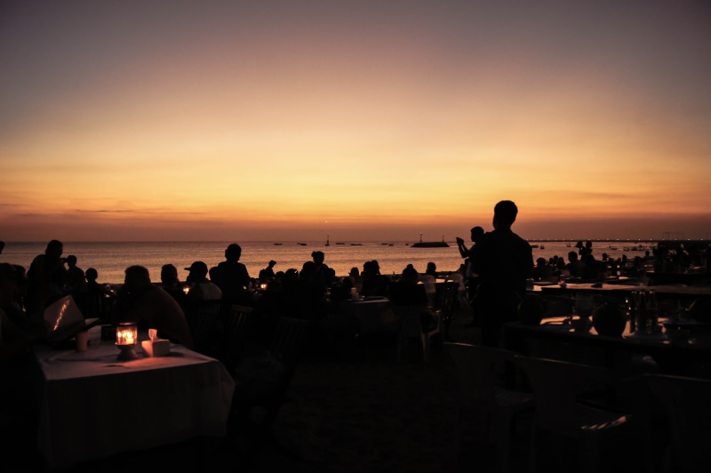 horizon over water, land, sunset, women, nature, water, people, orange color, jimbaran, silhouette, horizon, men, real people, beauty in nature, silhouet