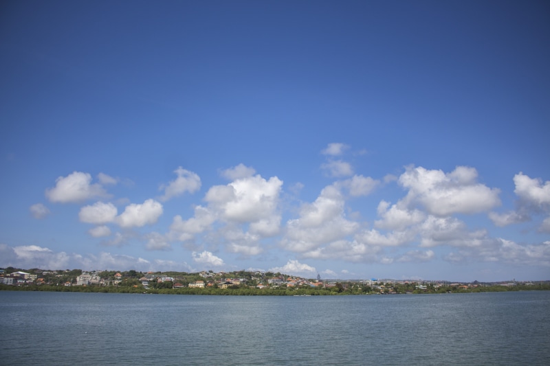nature, scenics - nature, Coast, lake, Bali, no people, water, City, landscape, non-urban scene, waterfront, Jimbaran, cloudiness, sea, weather, view into land