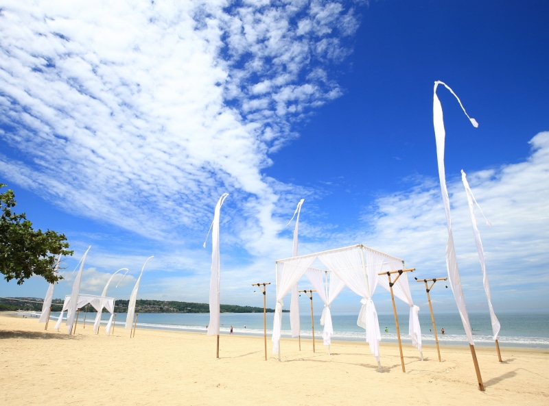 Indonesia, cloud - sky, tranquil scene, water, Blue, 2K, scenics - nature, horizon over water, land, bali, outdoors, canopy, nature, jimbaran, sky, sea