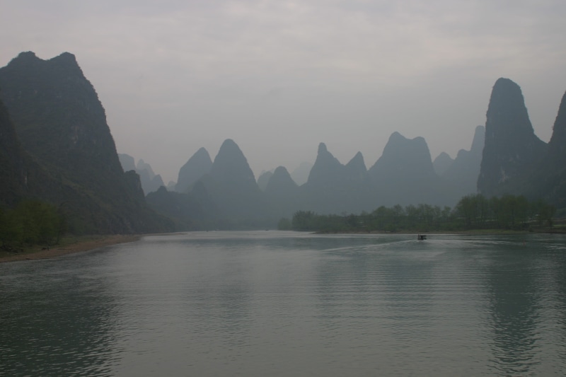 river landscape, tranquil scene, travel destinations, nature, limestone, guangxi Zhuang Autonomous Region - China, tranquility, 2K, Guilin, scenics, no people