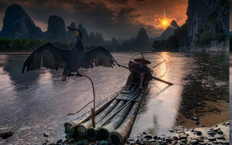 nautical vessel, beach, sea, men, water, flowing, plant, sky, fisherman, nature landscape fisherman cormorant river guilin china mountain sunset forest sky clouds boat birds