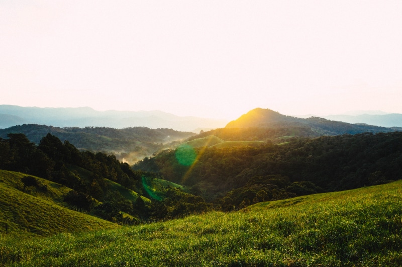 trekking, rural scene, tranquility, sun, mountain range, sky, sunlight, no people, hilltop, plant, 4K, landscape, fog, hiking, land, travel, forest, lamdong