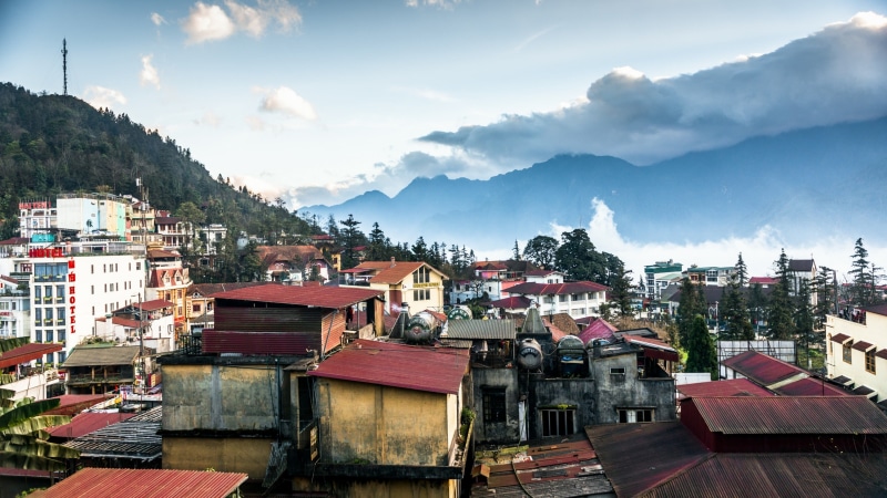 community, house, building exterior, urban area, high angle view, roof, townscape, town, 4K, cityscape, no people, travel destinations, village, cloud - sky