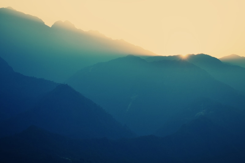 photography, photo, range, 4K, mountain, sunset, vietnam, idyllic, dusk, focus, mist, majestic, dawn, landscape, silhouette, sky, environment, fog, non-urban scene