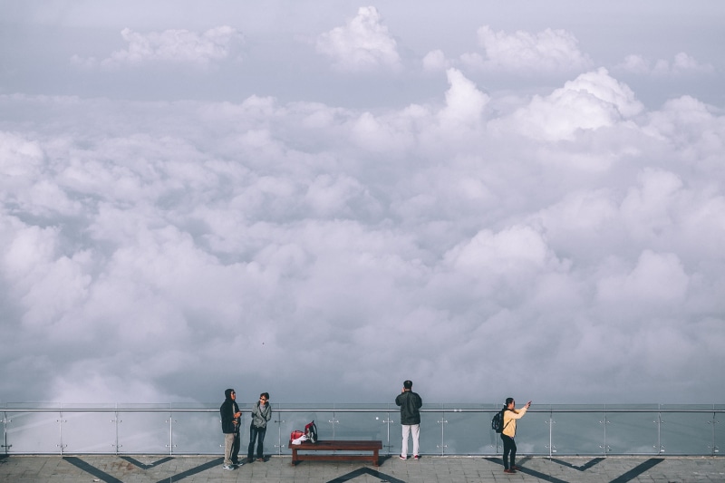 2K, beautiful, people, sapa, clouds, cloud - sky, adult, real people, water, enjoy the view, cloud, nature, view, group of people, leisure activity, vietnam