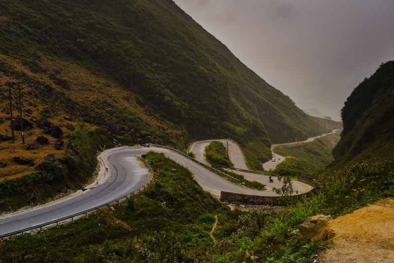 beauty in nature, outdoors, scenics - nature, plant, transportation, mountain road, nature, tranquil scene, reflection, curve, indochina, landscape, northern circuit