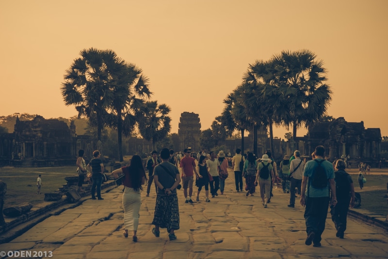 hinduism, travel destinations, history, cambodian, architectural, lifestyles, carvings, archeology, 4K, monument, crowd, tourist, famous, clear sky, tourism