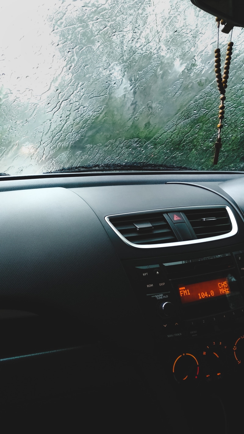 4K, car, dashboard, glass - material, no people, transparent, vehicle interior, rainy season, steering wheel, kerala, raindrop, rain, wet, windshield