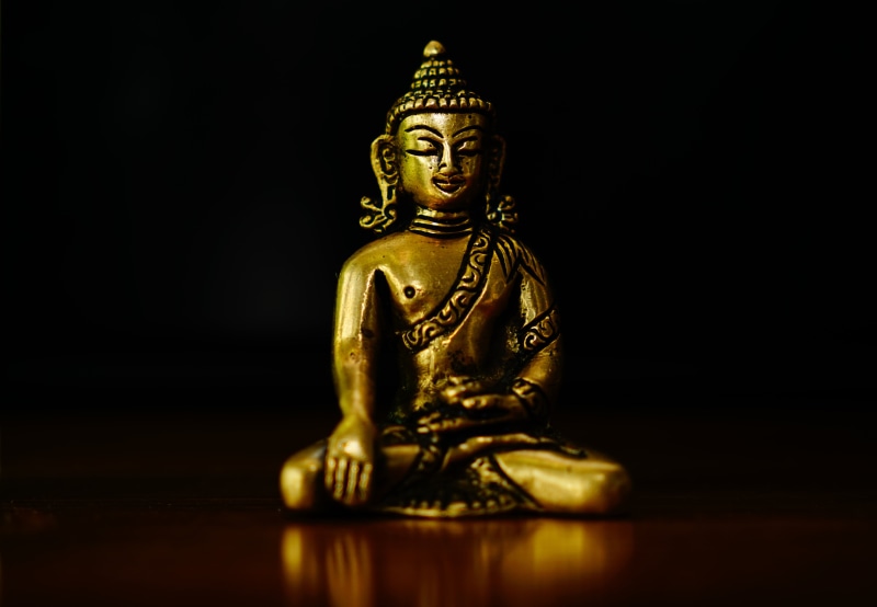 bhumisparsha, gold, indoors, buddha, statue, craft, no people, art and craft, sculpture, human representation, representation, fernöstlich, spirituality