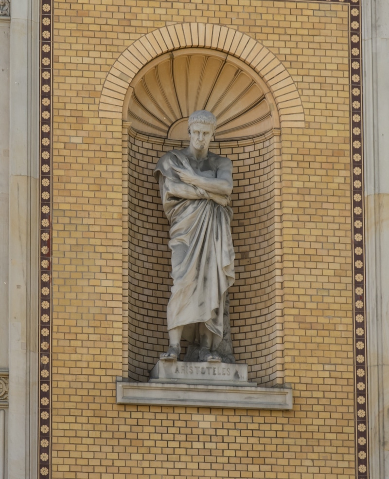 artifice, aristotle, sculpture, building, religion, art, place of worship, craft, male likeness, stone figure, belief, spirituality, statue, 4K, female likeness