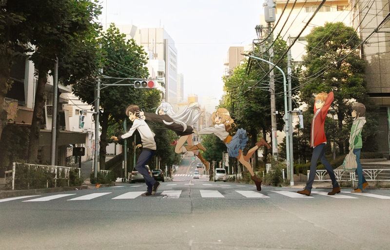 Hashima Chihiro, males, glasses, men, anime girls, built structure, nature, lifestyles, city street, 1080P, women, people, smiling, long hair, Fuwa Haruto